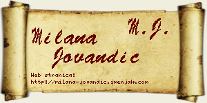 Milana Jovandić vizit kartica